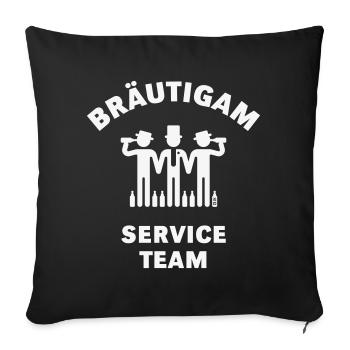 Bräutigam Service Team (JGA / Polterabend / White) - Sofakissenbezug 45 x 45 cm - Schwarz - Vorne