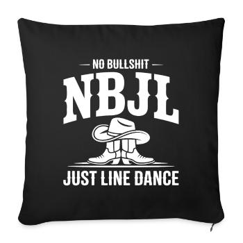 NBJL – No Bullshit Just Line Dance - Sofa pillowcase 17,3'' x 17,3'' (45 x 45 cm) - black - Front