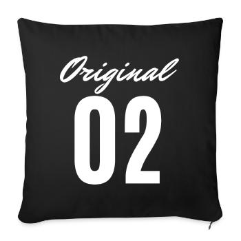 Logo original de la police 02 - Housse de coussin décorative 45 x 45 cm - noir - Devant