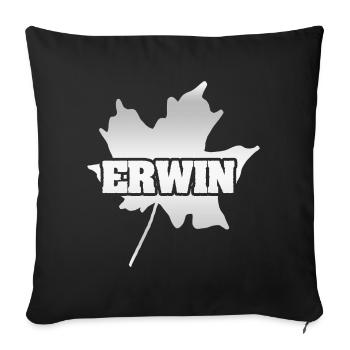 Erwin en feuille d’érable - Housse de coussin décorative 45 x 45 cm - noir - Devant