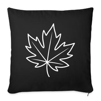 Maple Leaf Linien-Outline - Sofakissenbezug 45 x 45 cm - Schwarz - Vorne