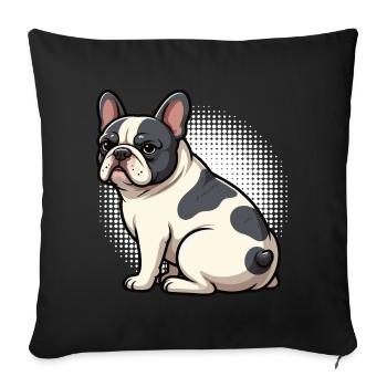 Bouledogue français Frenchie Propriétaire de Frenchie - Housse de coussin décorative 45 x 45 cm - noir - Devant
