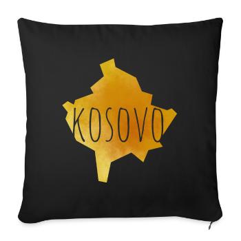 kosovo - Sofa pillowcase 17,3'' x 17,3'' (45 x 45 cm) - black - Front
