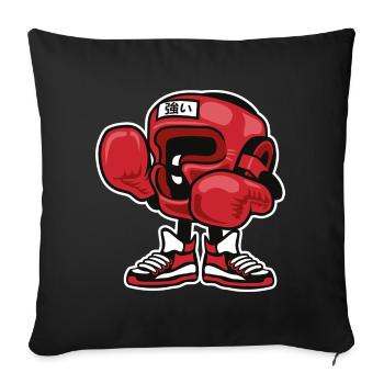 CARTOON BOXER - bande dessinée et chemise de motif de bande dessinée - Housse de coussin décorative 45 x 45 cm - noir - Devant