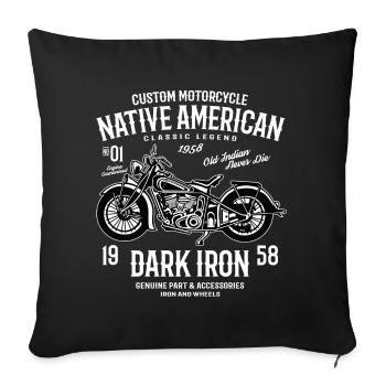 Dark Iron - America Motorcycle Bike Biker Vintage - Sofa pillowcase 17,3'' x 17,3'' (45 x 45 cm) - black - Front