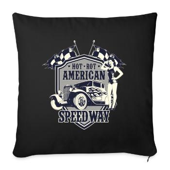 TUNING SPEEDWAY HOTRODS - Hot Rod cadeau - Housse de coussin décorative 45 x 45 cm - noir - Devant