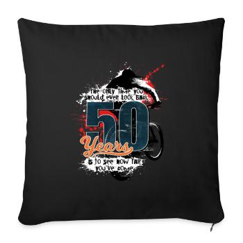 Mountain biker - 50th birthday - Sofa pillowcase 17,3'' x 17,3'' (45 x 45 cm) - black - Front