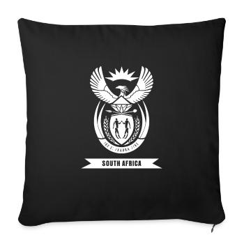 Afrique du Sud Armoiries cadeaux drapeau pays origine - Housse de coussin décorative 45 x 45 cm - noir - Devant