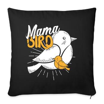 Mama Vogel - Sofa pillowcase 17,3'' x 17,3'' (45 x 45 cm) - black - Front