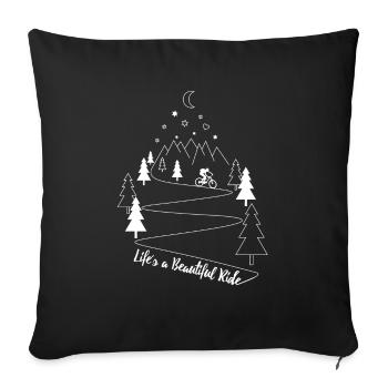MTB mountain bike mountain biking bike - Sofa pillowcase 17,3'' x 17,3'' (45 x 45 cm) - black - Front