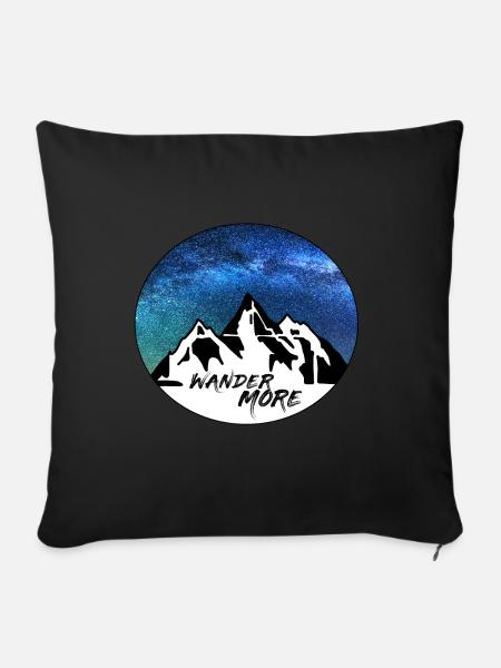 +++ Édition limitée +++ Se promener plus Sky - Housse de coussin décorative 45 x 45 cm - noir