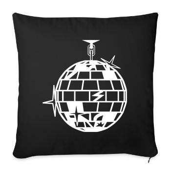 Disco ball - Sofa pillowcase 17,3'' x 17,3'' (45 x 45 cm) - black - Front