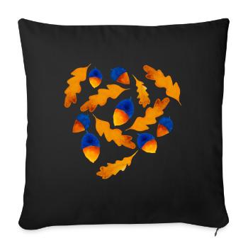 Herbst Muster Eicheln Geschenk - Sofakissenbezug 45 x 45 cm - Schwarz - Vorne