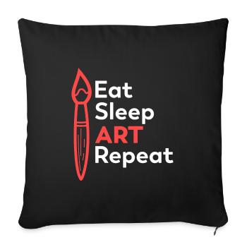 Art artiste crayon de couleur dessin peinture - Housse de coussin décorative 45 x 45 cm - noir - Devant
