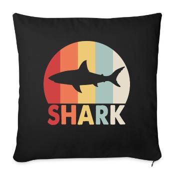 requin - Housse de coussin décorative 45 x 45 cm - noir - Devant