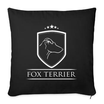 FOX TERRIER armoiries chien chiens Wilsigns - Housse de coussin décorative 45 x 45 cm - noir - Devant