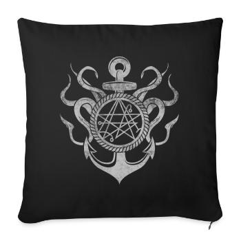 Ancient Anchor - Sofa pillowcase 17,3'' x 17,3'' (45 x 45 cm) - black - Front