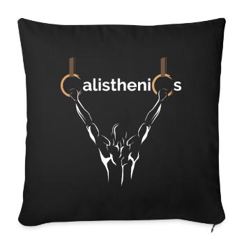 Calisthenics Cali Sports Athlète Fitness Naturel - Housse de coussin décorative 45 x 45 cm - noir - Devant