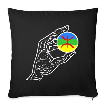 Amazigh hand flag - Sofa pillowcase 17,3'' x 17,3'' (45 x 45 cm) - black - Front