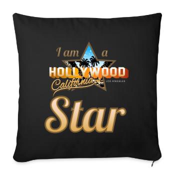 Hollywood Star - Sofakissenbezug 45 x 45 cm - Schwarz - Vorne