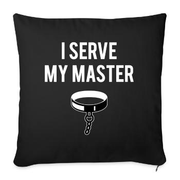 BDSM slave gift - Sofa pillowcase 17,3'' x 17,3'' (45 x 45 cm) - black - Front