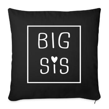 Big Sister Big Sister – Siblings Girl - Sofa pillowcase 17,3'' x 17,3'' (45 x 45 cm) - black - Front