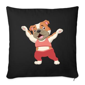 Chien fitness gym chien de sport - Housse de coussin décorative 45 x 45 cm - noir - Devant
