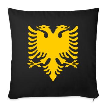 Albanian double head eagle Albania Albanians - Sofa pillowcase 17,3'' x 17,3'' (45 x 45 cm) - black - Front