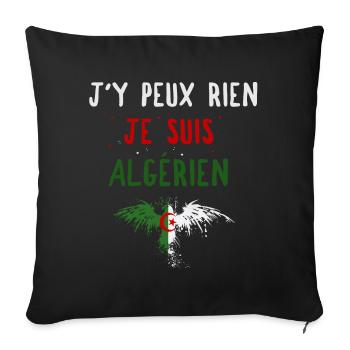 J'y peux rien Je suis Algérien - Housse de coussin décorative 45 x 45 cm - noir - Devant