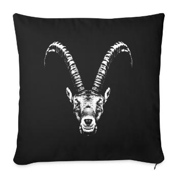 Capricorn / Aries / Ibex / Portrait - Sofa pillowcase 17,3'' x 17,3'' (45 x 45 cm) - black - Front