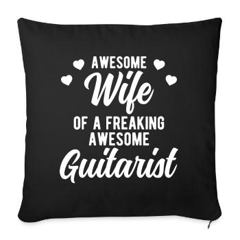 Funny Guitarist Husband Phrase Gift for - Sofa pillowcase 17,3'' x 17,3'' (45 x 45 cm) - black - Front