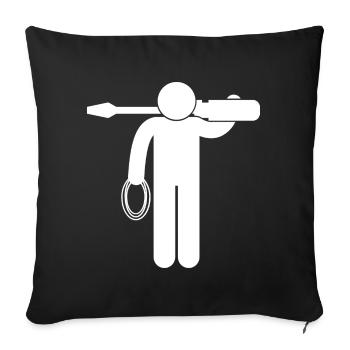 Électroniciens électriciens électrotechniciens - Housse de coussin décorative 45 x 45 cm - noir - Devant