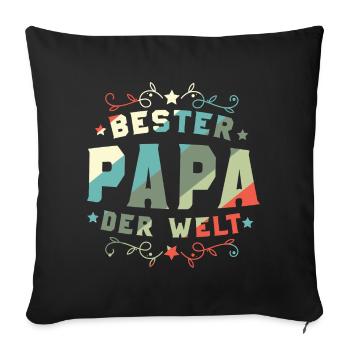 Bester Papa Der Welt Bester Papa - Sofakissenbezug 45 x 45 cm - Schwarz - Vorne