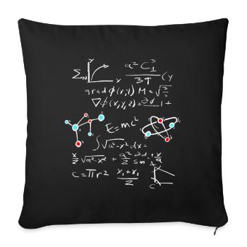 Physics Math Formula with Atoms and Molecules - Sofa pillowcase 17,3'' x 17,3'' (45 x 45 cm) - black - Front