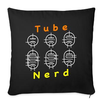 Vacuum Tube Nerd - Sofa pillowcase 17,3'' x 17,3'' (45 x 45 cm) - black - Front