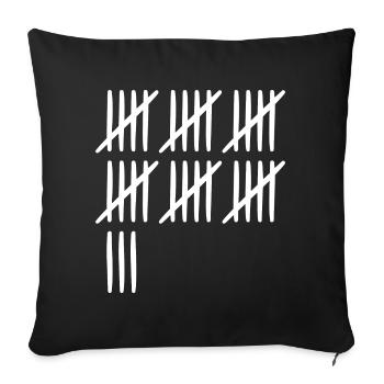 33 birthday tally sheet - 33 years old - Sofa pillowcase 17,3'' x 17,3'' (45 x 45 cm) - black - Front