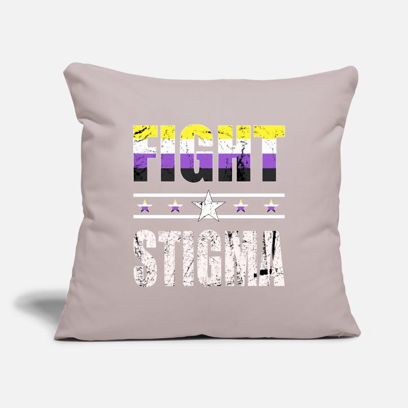 Fight Stigma - LGBTQ - Non-Binary Sofa pillowcase 17,3'' x 17,3'' (45 x 45 cm)