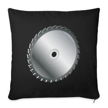 einzelnes Kreissägeblatt Metallfarben - Sofakissenbezug 45 x 45 cm - Schwarz - Vorne