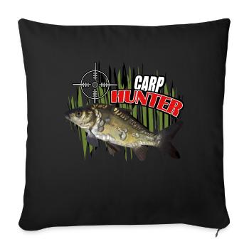 Carp hunter - Sofa pillowcase 17,3'' x 17,3'' (45 x 45 cm) - black - Front