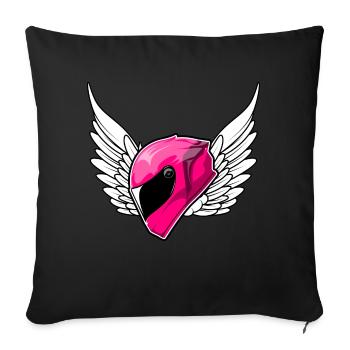Motorcyclist motorcycle helmet pink - Sofa pillowcase 17,3'' x 17,3'' (45 x 45 cm) - black - Front