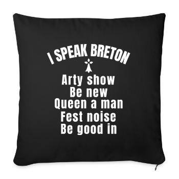 Brittany, Breton, Brittany humour, Breton - Sofa pillowcase 17,3'' x 17,3'' (45 x 45 cm) - black - Front