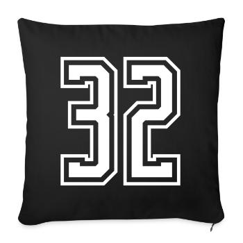 32 Number number - Sofa pillowcase 17,3'' x 17,3'' (45 x 45 cm) - black - Front