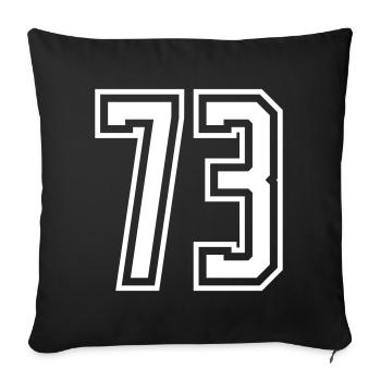 73 Number number - Sofa pillowcase 17,3'' x 17,3'' (45 x 45 cm) - black - Front