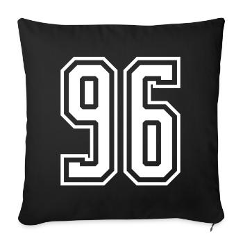 96 Numéro de numéro - Housse de coussin décorative 45 x 45 cm - noir - Devant