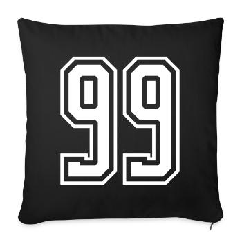 Numéro 99 - Housse de coussin décorative 45 x 45 cm - noir - Devant