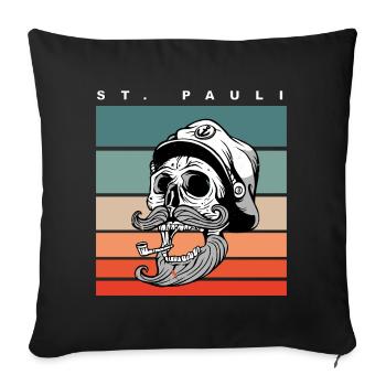 Pauli Paulianer Sankt Pauli Hamburg St. Pauli - Sofakissenbezug 45 x 45 cm - Schwarz - Vorne