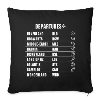 flight travel dream humor fantasy film destination pilot lo - Sofa pillowcase 17,3'' x 17,3'' (45 x 45 cm) - black - Front