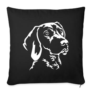German Shorthair Head "Black Edition" - Sofa pillowcase 17,3'' x 17,3'' (45 x 45 cm) - black - Front
