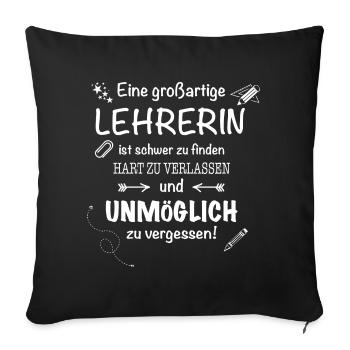Lehrerin - Sofakissenbezug 45 x 45 cm - Schwarz - Vorne