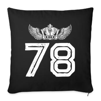78 Number crown - Sofa pillowcase 17,3'' x 17,3'' (45 x 45 cm) - black - Front